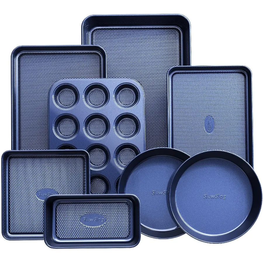 

Baking Pans Set 8Piece Bakeware Sets Baking Sets for Cooking Nonstick Oven Pan Set Baking Sheet Set Cookie Sheets for Baking Mu