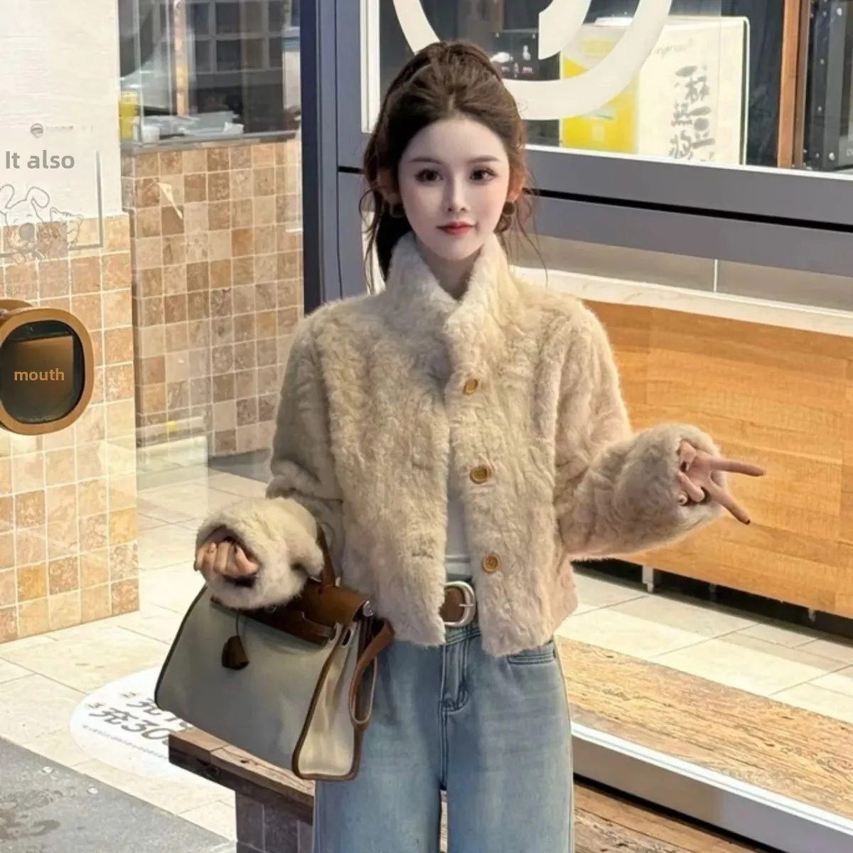 premium-short-lamb-fur-jacket-women's-thickened-stand-collar-integrated-leather-and-fur-korean-style-warm-winter-outerwear