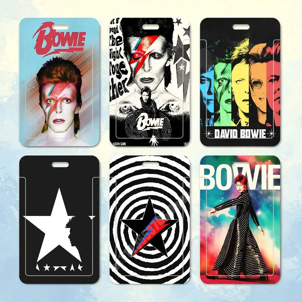 D-David B-Bowie The Chameleon Of Rock Plastic Card Holder Staff ID Card Clear Transparent Campus Access Name Tag