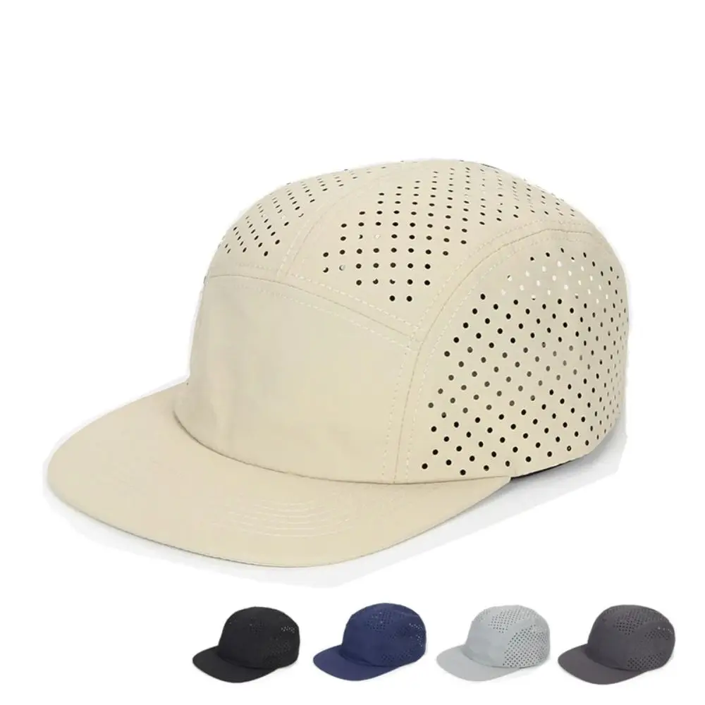 Nouvelles casquettes de baseball respirantes à 5 panneaux en nylon pour hommes et femmes, casquettes snapback, chapeaux Hombre, hip-hop, skateboard, protection solaire, danse de rue