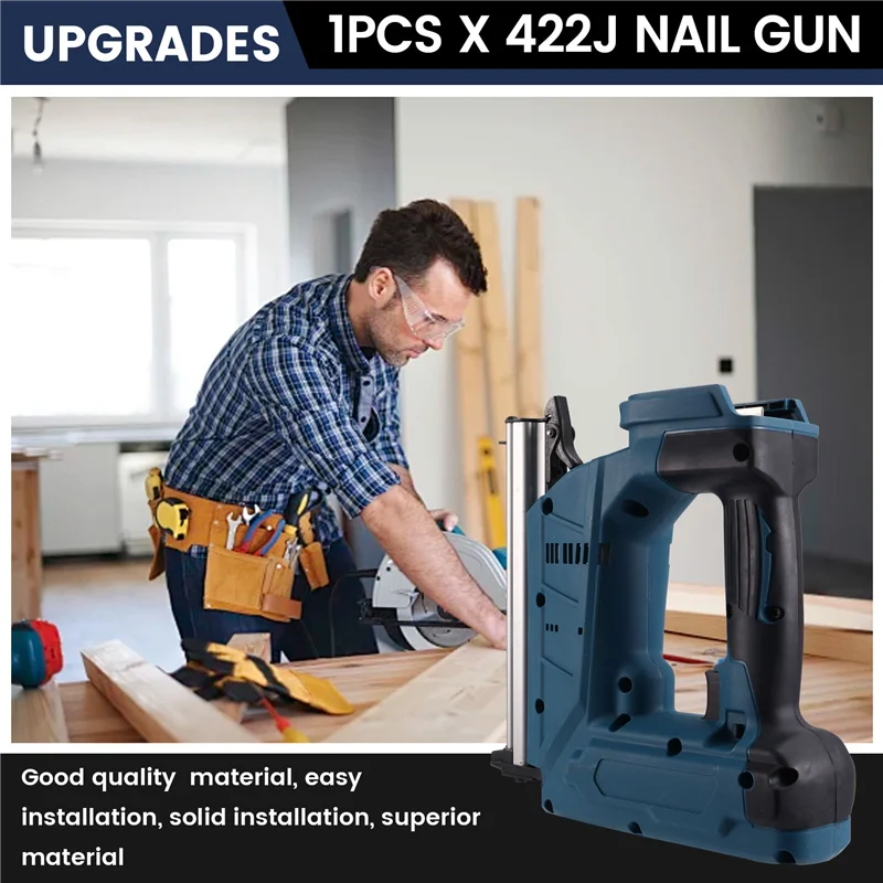 ABJY-422J 네일건 건축 장식용 못총 가구 제작 도구 잠금 스위치 포함 18V 배터리용