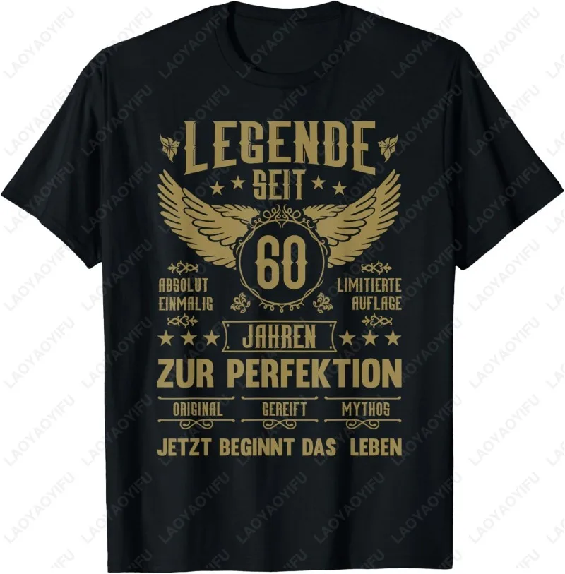 

Legend Since 60 Years 60th Birthday T-Shirt Unique Cotton Short-sleev Funny Fashion Casual Comfortable Breathable Unisex Tops