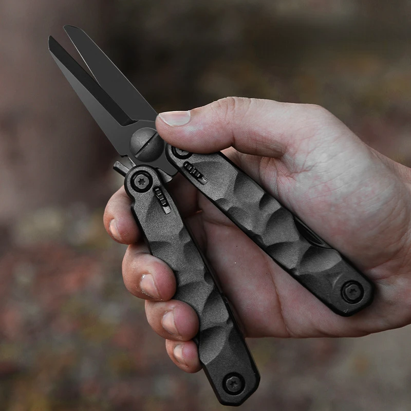 Folding Scissors Stainless Steel Multitool Folding Knife Saw Opener EDC Outdoor Survival Hand Tools Cutter Garden Tools