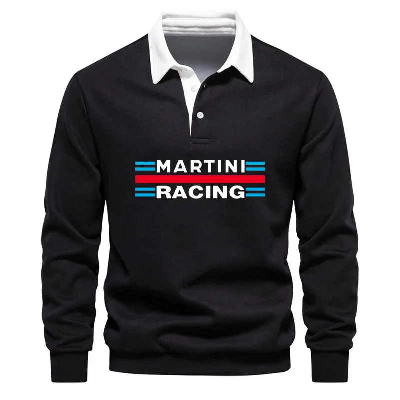 New Solid Color hoodie Sweatshirts Martini Racing Print European size loose Comfortable cotton Youthful energy Polo hoodie