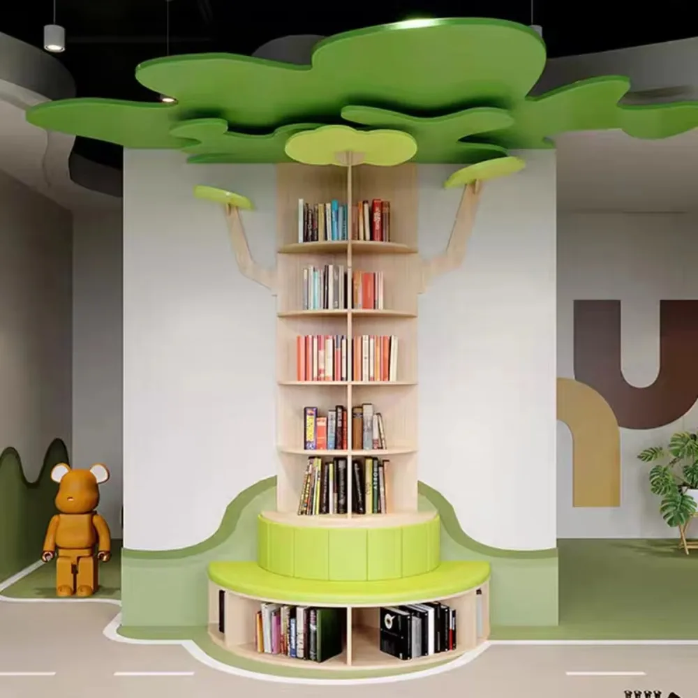 Modern Kindergarten Bookcase Reading Tree Bookshelf Creative Daycare Kindergarten Bookcase Furniture Preschool Library Bedroom