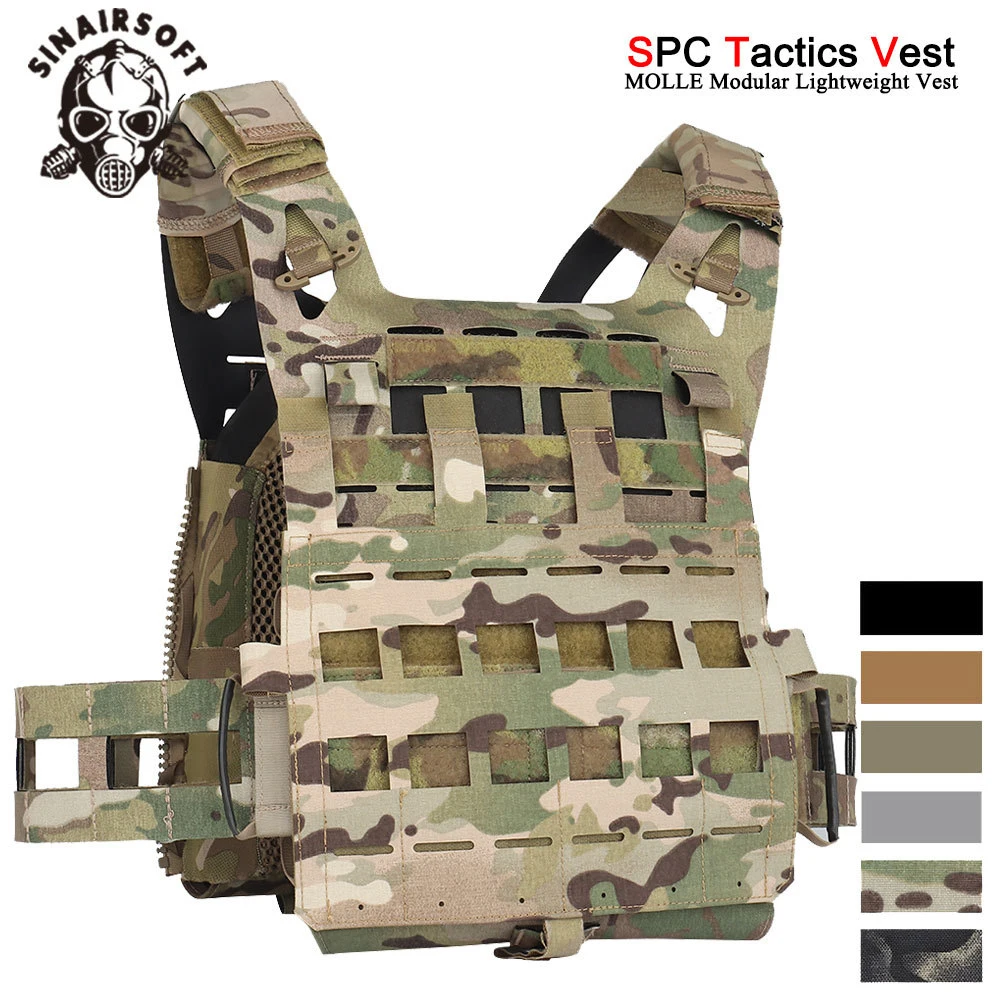 

Modular Tactical SPC Lightweight Vest SD Plate Carrier Laser Cut MOLLE Camo Airsoft Plate Carrier Paintball CS Wargame