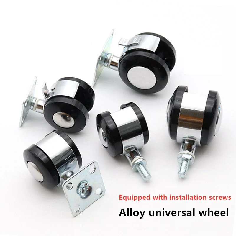 4 Pcs/Lot 1.5/2 Inch Flat/Screw M8/10 High-grade Alloy Universal Wheel Screw Flat Caster Shelf Wheel Cabinet Pulley Roller Wheel