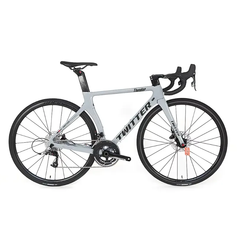 

Twitter Thunder Carbon Fiber Disc Brake Road Bike 700C Endurance Racing Road Bikes with RIVAL-22Speed