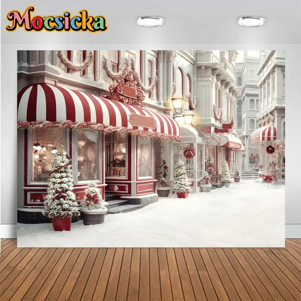 Fondo de Navidad árbol foto para fotografía tienda de nieve de invierno fondo para adultos recién nacidos fotomatón decoración de fiesta accesorios de estudio