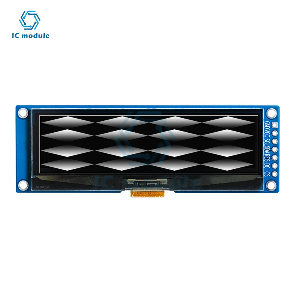 Imagem -02 - Módulo de Exibição Lcd Auto-luminoso Tela Oled Board Iic Driver Ssd1322 I2c Pinos 2.7 256x64