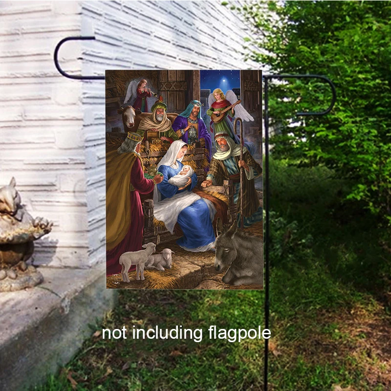 Holy Family Christmas House Garden Flag Nativity Religious Banner