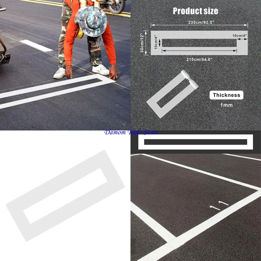 57BE Strong 215Cm Parking Space Marker Stencil with Easy to Clean Surfaces Road Line Painting Template for Multiple Reuses
