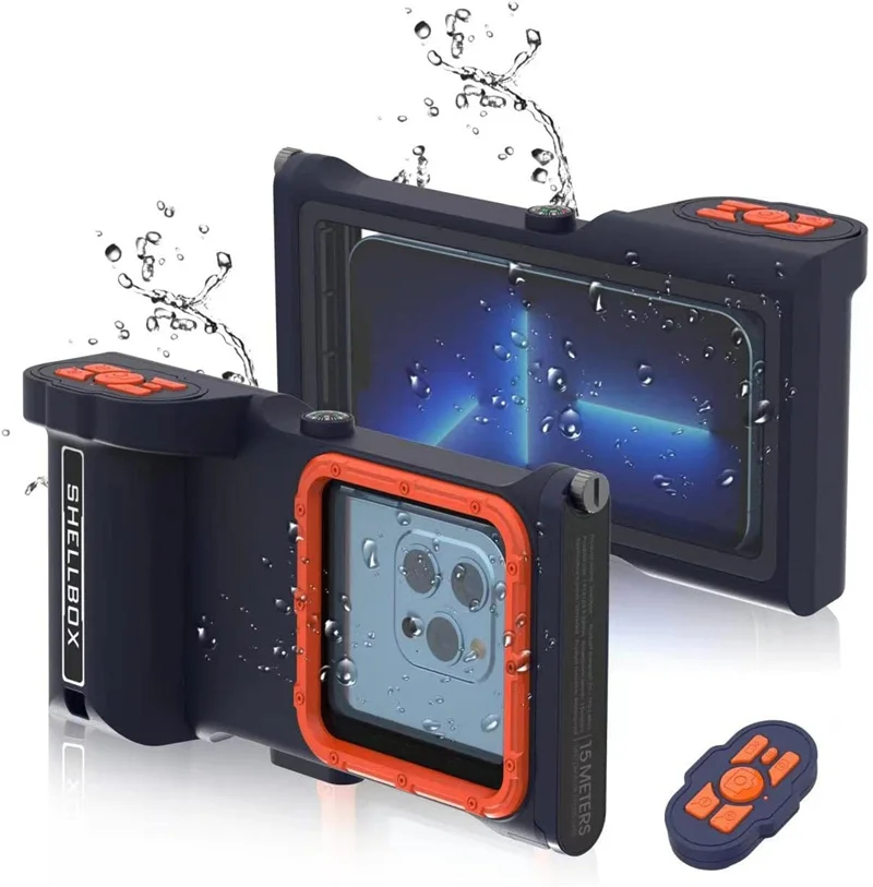 Professional 15m/50ft Diving Swimming Snorkeling Photo Bluetooth Waterproof Case for Samsung S23 Ultra Case for iPhone 14Pro Max