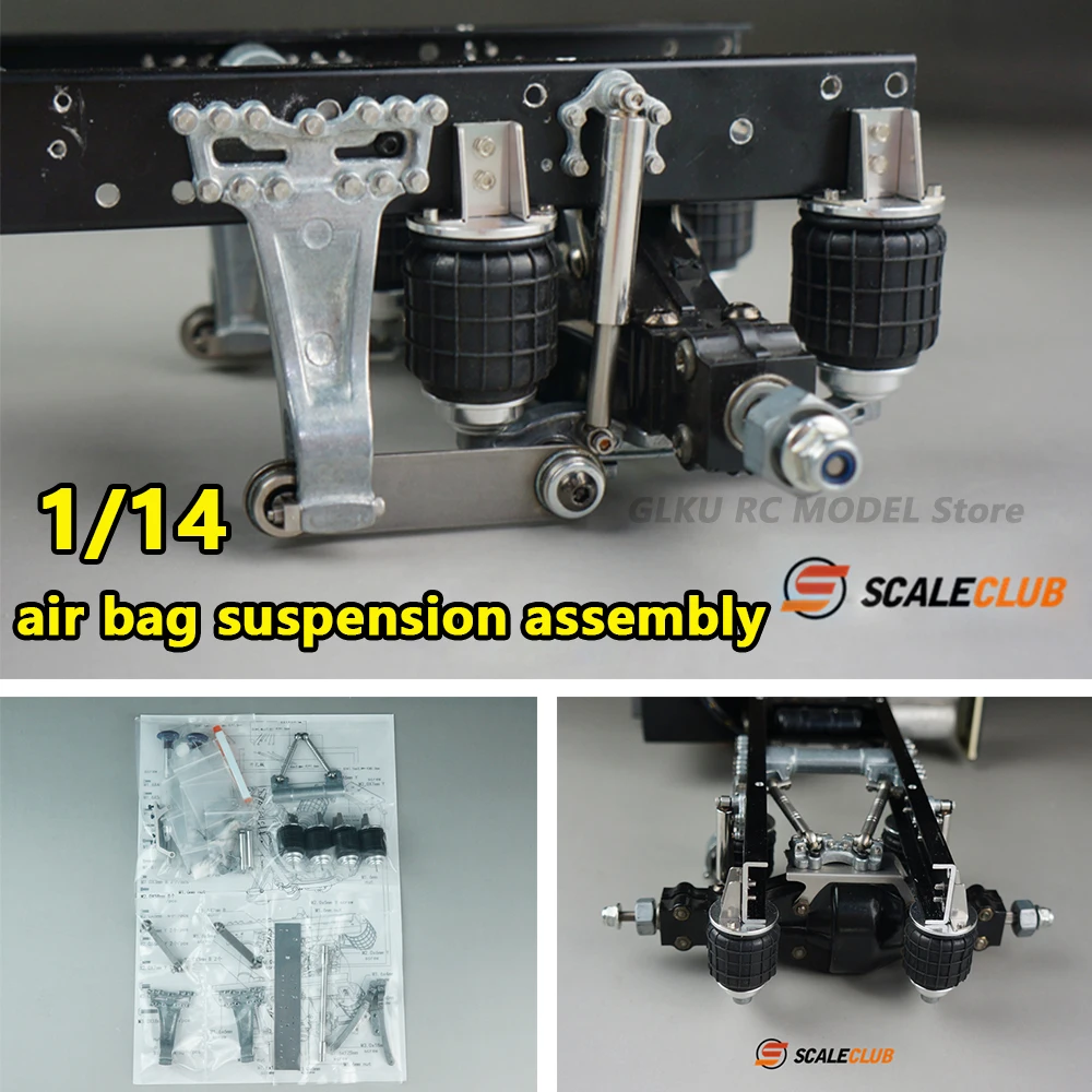 SCALECLUB RC Truck Rear Single-Axle Airbag Suspension System DDQNXG-TY-1 Compatible with Tamiya 1/14 Scale 770S FH16 Truck Parts