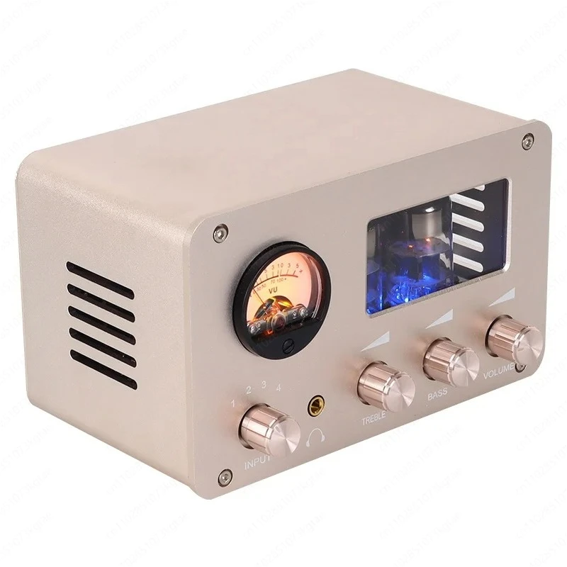 PJ. MIAOLAI SA-1000 Headphone Amplifier Tube Front Stage 4 In 2 Out High And Low Pitch Adjustment Home Audio AMP With VU Meter