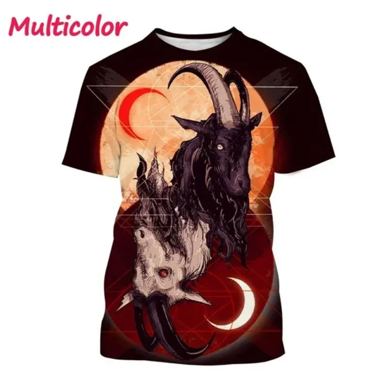 Fashion Men Clothing New Hell Devil Baphomet 3D Print T-shirt Personalized Oversized T Shirt Hip Hop Harajuku Street Unisex Tops