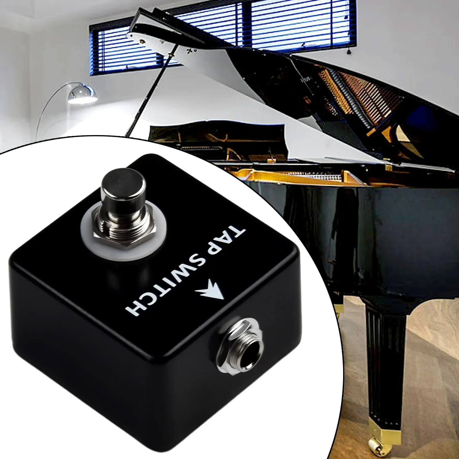 Full Metal Tap Tempo Switch For Guitar Effects Pedals 1/4 Inch Output Designed To Work With Delay And Compatible Units
