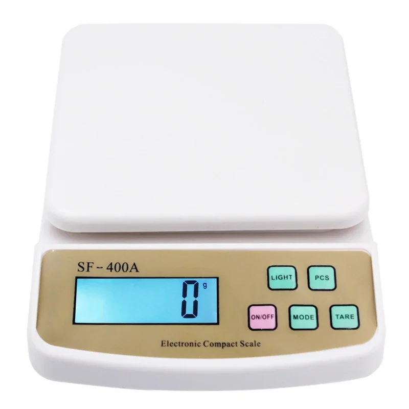 10kg 1g Precision Digital Electronic LCD Display Kitchen Scale Fruit Weight Weighing Balance with Backlight Jewelry Scale SF400A