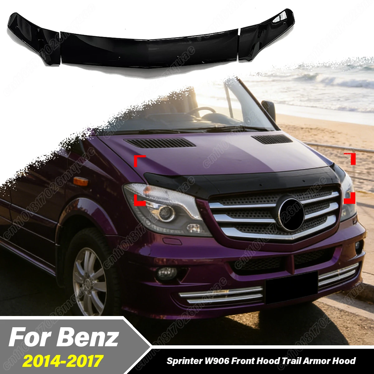 For Mercedes-Benz Sprinter W906 2014 2015 2016 2017 Automobile Front Hood Trail Armor Hood Modification Decoration Accessories