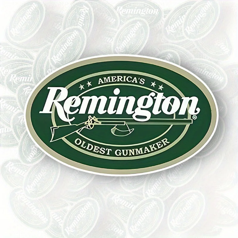 1 قطعة ريمنجتون خمر بندقية ملصق ، الأخضر والأبيض البيضاوي ملصق حائط من الفينيل ، العالمي شاحنة ملصق الملحقات #2