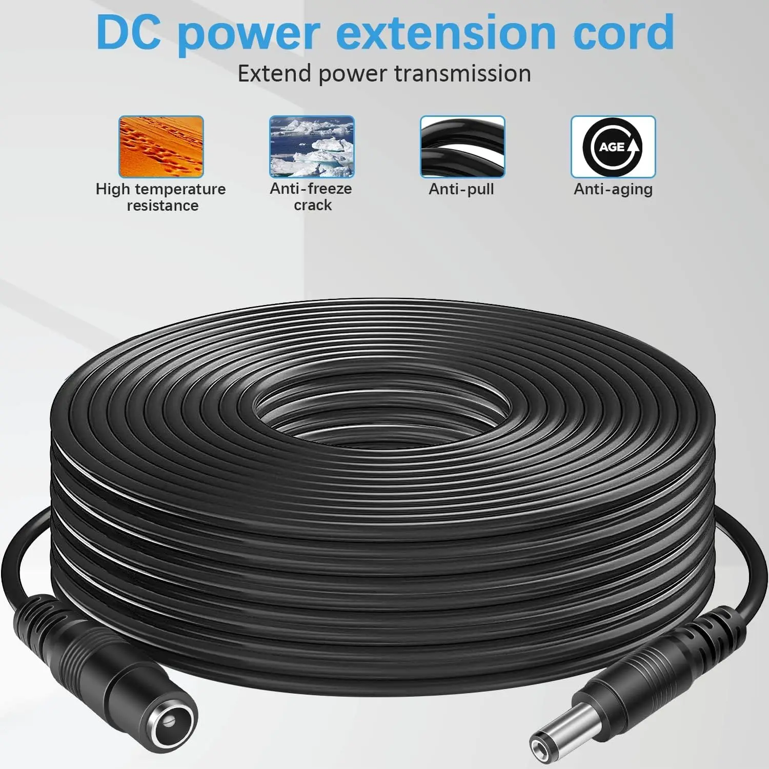 CCTV 10Meters 33FT 2.1x5.5mm Dc 12v Power Extension Cable for Audio Security Cameras Ip Camera Dvr Standalone Led Strip light