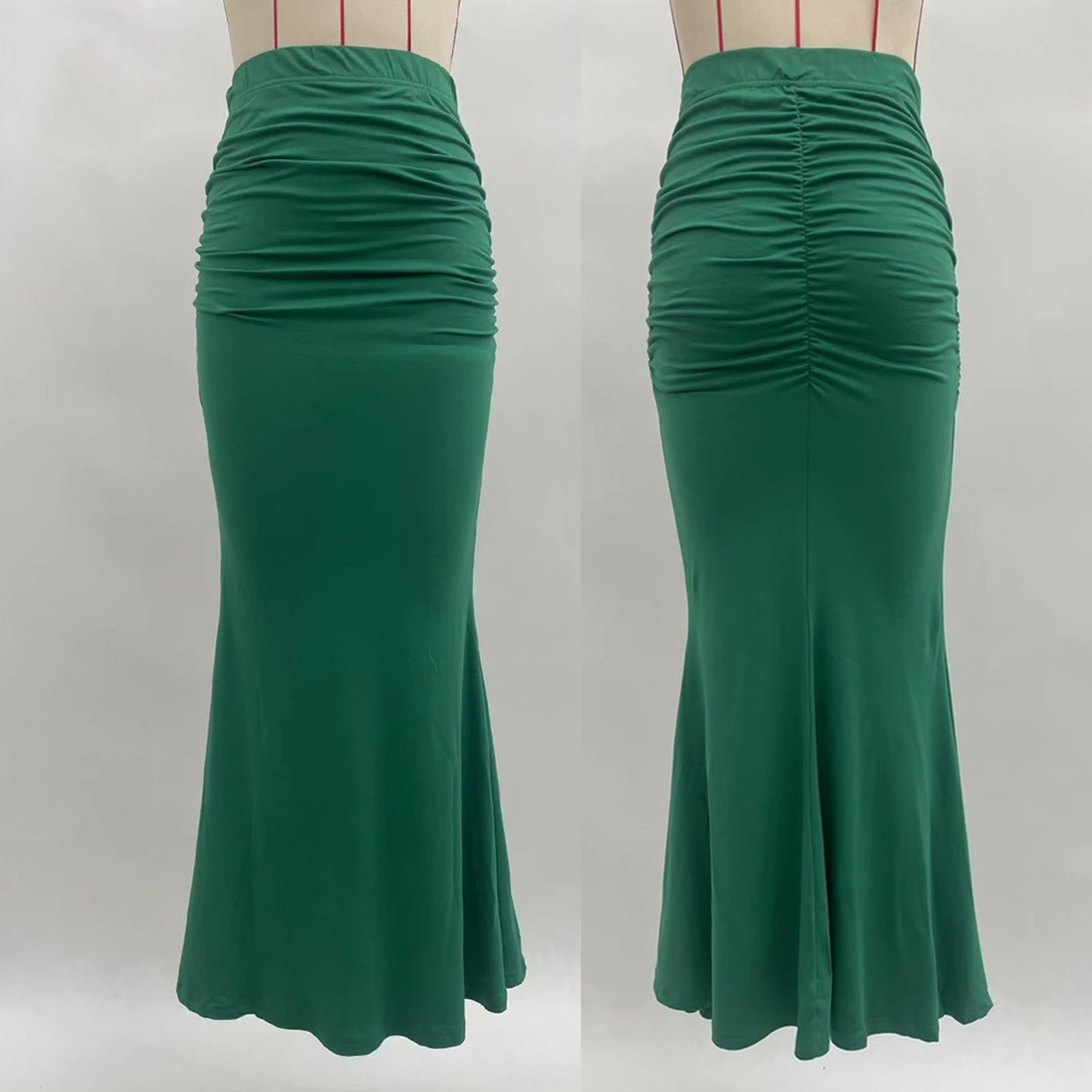 فستان نسائي رفيع ومثير وضيق، مناسب للاستخدام اليومي عالي الخصر للتخسيس ومطوي على شكل ذيل السمكة، فستان أنيق للحفلات المسائية