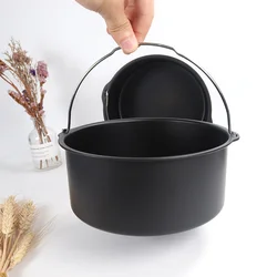 8/7/6 Inch Air Fryer Pot Baking Mold Non-stick Round Tray Pan Roasting Pizza Cake Basket Bakeware Kitchen Cooking Accessories