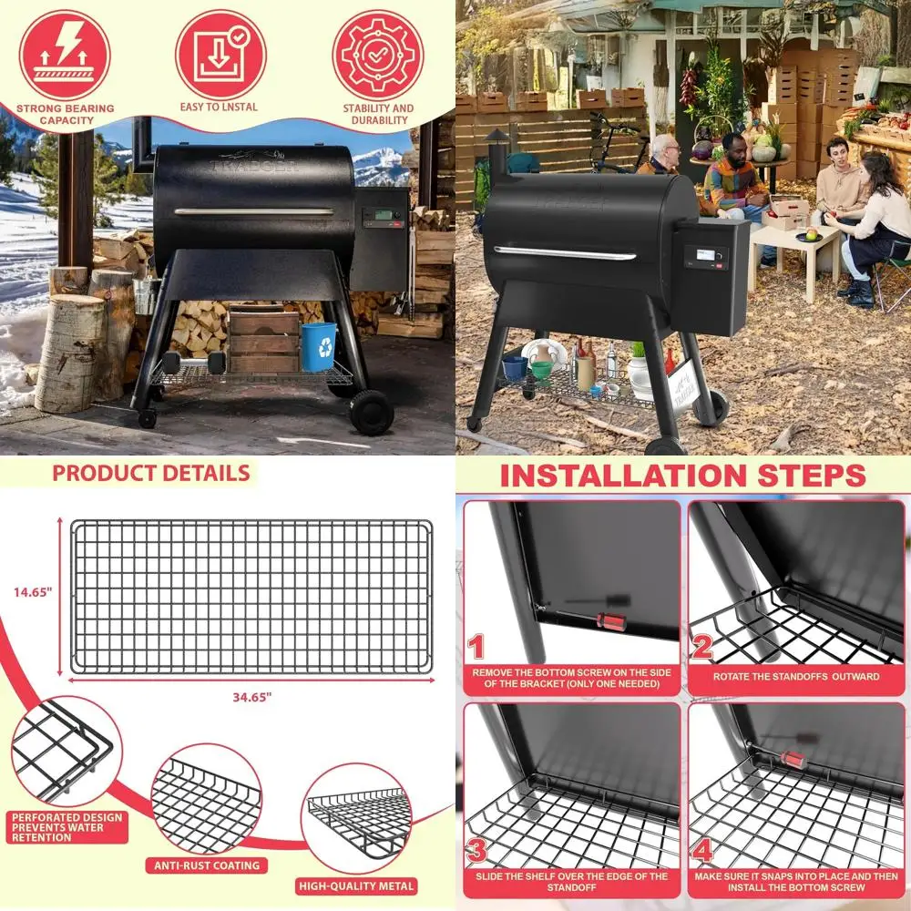 

Traeger Pro Series 780 & Ironwood 885 Compatible Storage Shelf, Black Steel for Wood Pellet Grill Accessories