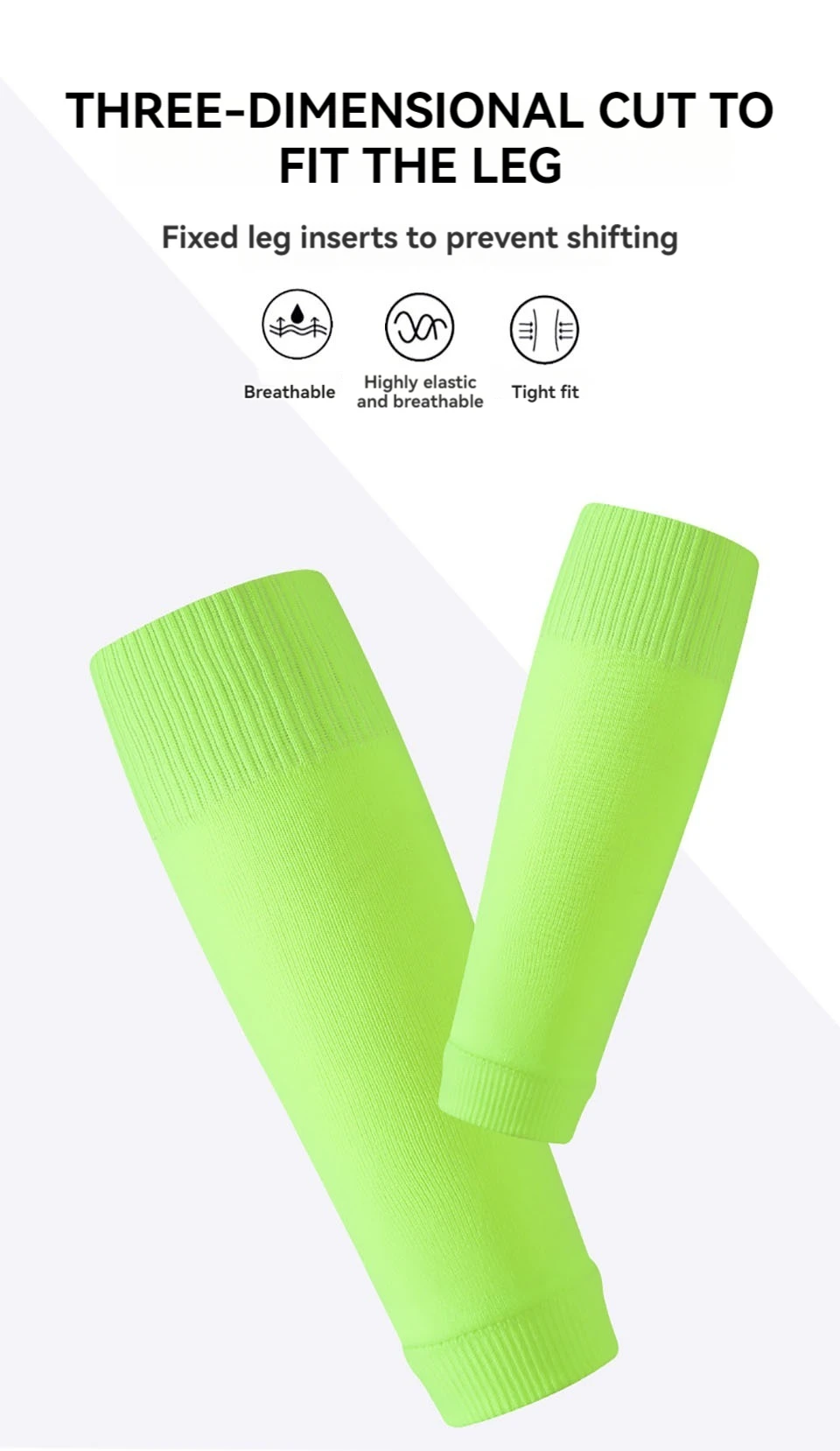 Loogdeel Fußball-Beinschoner-Socken für Erwachsene und Kinder, Schienbeinschützer, Wadenschutz-Socken, Beinabdeckung, atmungsaktive Sportsocken – Detail 5