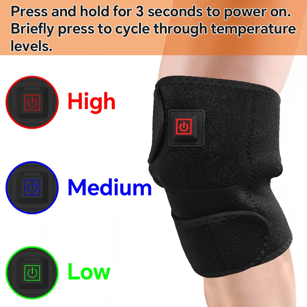 Electric Knee Protection USB Powered Heating Knee Support Belt Warmth Tool with 3 Temperature Adjustable Single Button Operation