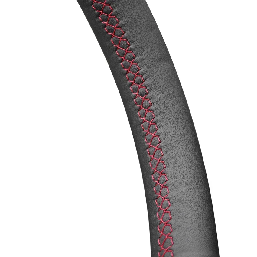 Black Faux Leather Car Steering Wheel Cover for Renault Clio 4 2012-2016 Captur 2013-2016 Samsung QM3 2013-2015