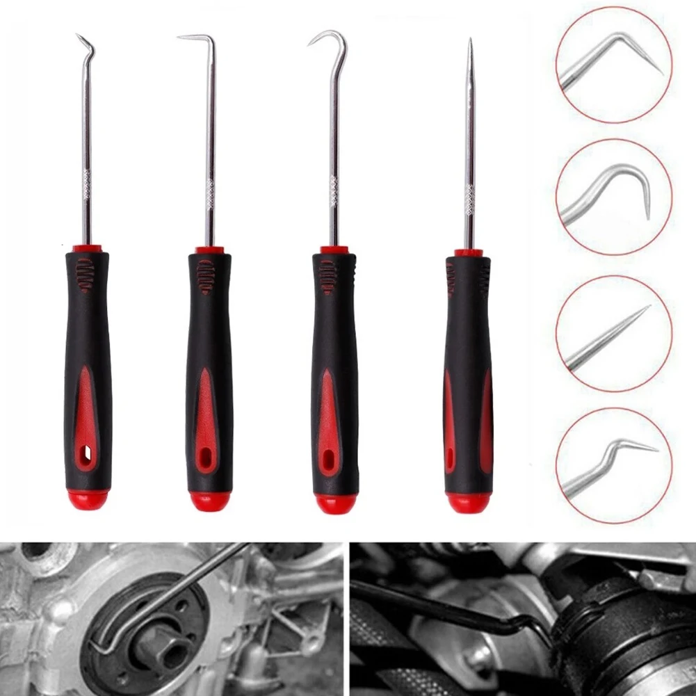 1 PCS Mechanic Pick And Hook Tool Kit With Four Interchangeable Tips For Car Engine Repair And Precision Component Retrieval