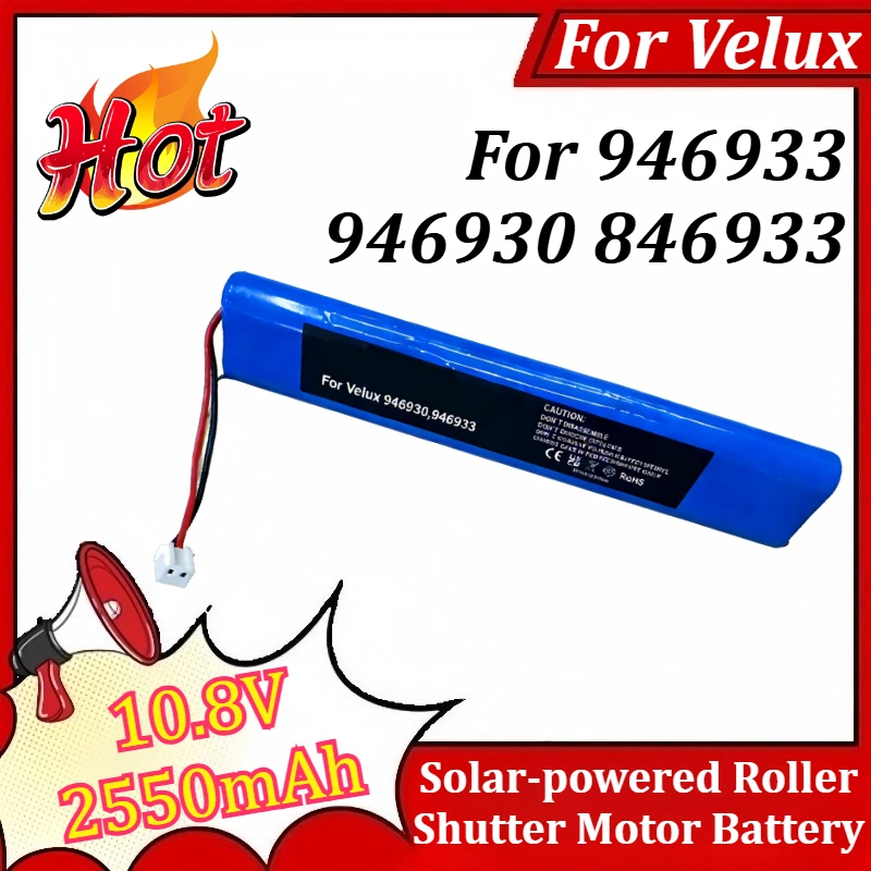 

10.8V 2550mAh Battery for Velux 946933 946930 846933 Solar-powered Roller Shutter Motor Battery