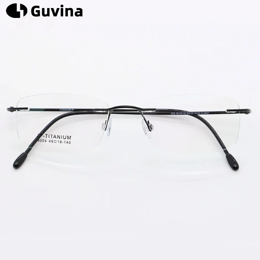 

Guvina New Retro 49-18-140 Men Women Titanium Rimless Unisex Frames Ultralight Frameless Fashion Optical Frames Eyewear 9004