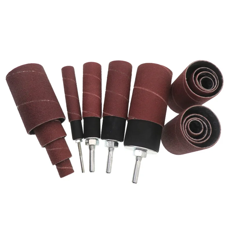 

ABMH-DIY Woodworking Sanding Drum Sander Drum Kit Rubber Mandrels Sandpaper For Engraving Woodworking Drill Polishing Rotary