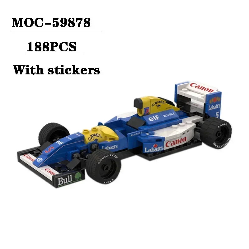 Building Block MOC-59878 F1 Small Racing Car Splicing Model 188PCS Children's Puzzle Education Birthday Christmas Toy Gift