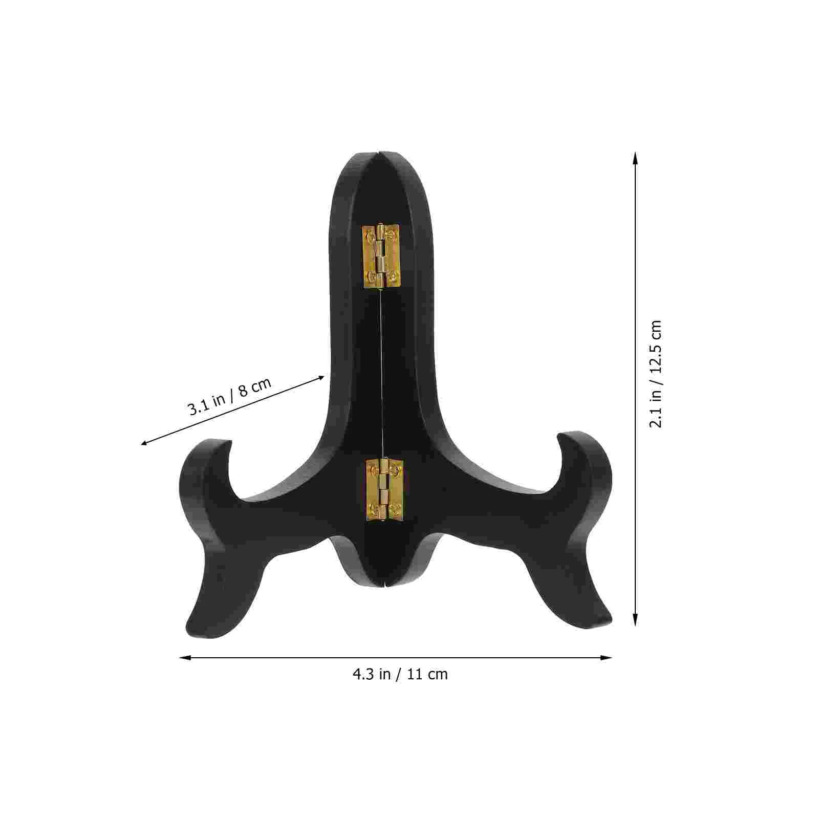 Plate Holder Show Rack Book Display Stand Black Wood Picture Holders for Tables