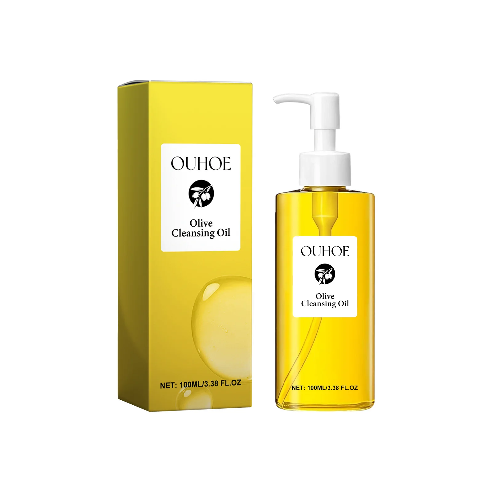 OUHOE Gentle Olive Cleansing Oil, Nourishing & Moisturizing, Effectively Removes Makeup & Impurities, For Face & Lips