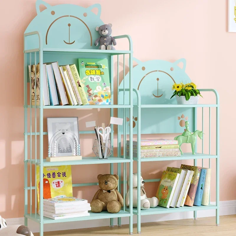 Bear Animal Shape Children's Bookcase Storage  Floor Small Bedroom Bedside Iron Bookcase Storage Picture Book Rack