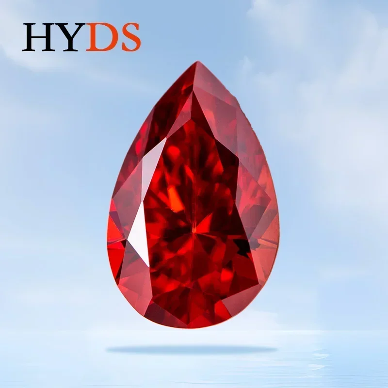 

Moissanite Garnet Color VVS1 Pear Shape Charms for Jewelry Beads Diy Making Necklace Ring Pendant Materials with GRA Certificate