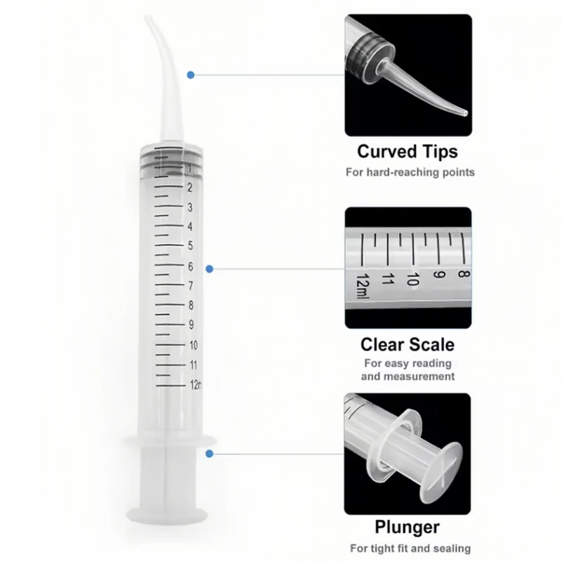 5 ชิ้นทันตกรรมทิ้งชลประทานเข็มฉีดยาปลายโค้ง 12 มิลลิลิตรสําหรับทันตแพทย์ใช้ทันตกรรม Consumable เครื่องมือช่องปากฟันไวท์เทนนิ่ง