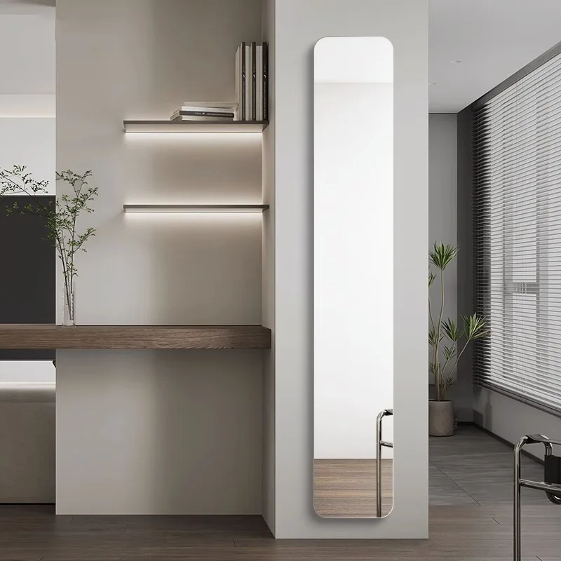DSA light luxury wall-mounted frameless ultra-narrow full-length mirror self-adhesive wall-attached full-length mirror bedroom