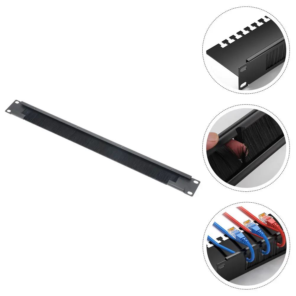 Network Cabinet Cable Management Rack Black Disassembled Office Wire Organizer Brush Sleeve Cord Management Tidy Storage Holder