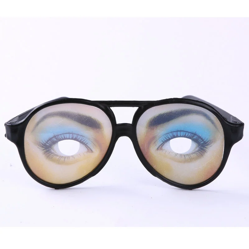 April Fool's Day Gift Trick Glasses Men and Women Funny Glasses Trick Fun Eyes Toys Party Accessories