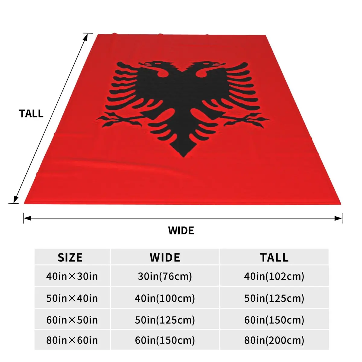 Albania Flag Black Eagle On Red Blankets Soft Warm Flannel Throw Blanket Bedding for Bed Travel Home Sofa