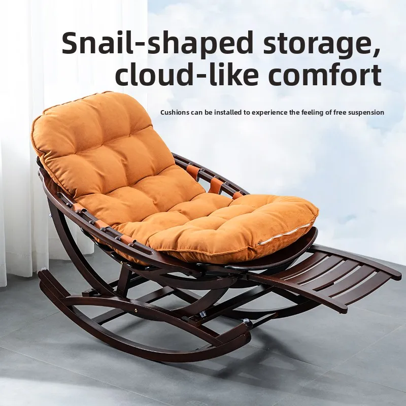 LH  new Chinese recliner folding bamboo rocking chair home comfortable lunch break balcony leisure courtyard stool