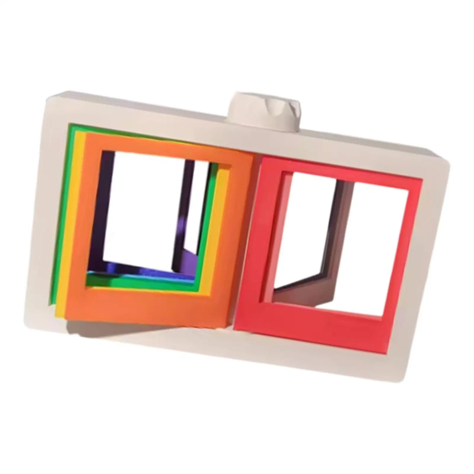 Rotating Desktop Photo Frame, Multicolor Plastic Stand
