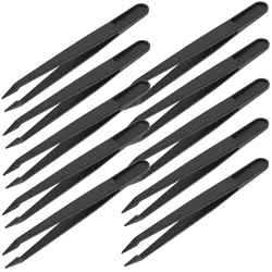 10PCS Tweezers Versatile Plastic Tweezers Set Comfortable Grip Tweezers for Crafting Nail and Electronics Precision Tasks