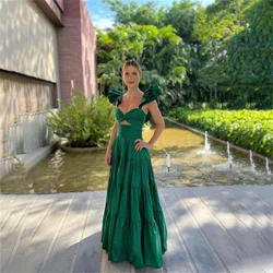 Lily Green Beach Special Occasion Dresses Spaghetti Strap Formal Gown Sweetheart Pleat Long Evening Dresses vestidos de fiesta