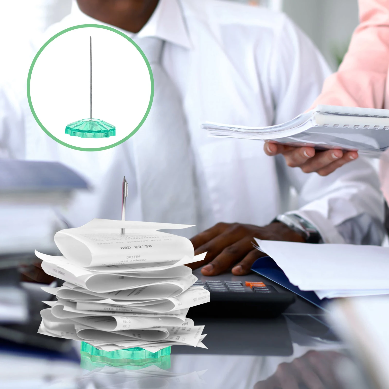 

2 Pcs Bill Insert Work Desk Receipt Stabber Reciept Holder Product Large Fork Office Menu Shelf